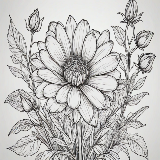 flower line art