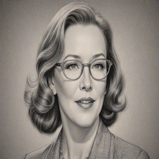 Graceful Catherine O'Hara, pencil sketch, portrait of Pleasing woman 1947s in glasses, hair style beatnik, outline, clear lines, fine lines, 8k