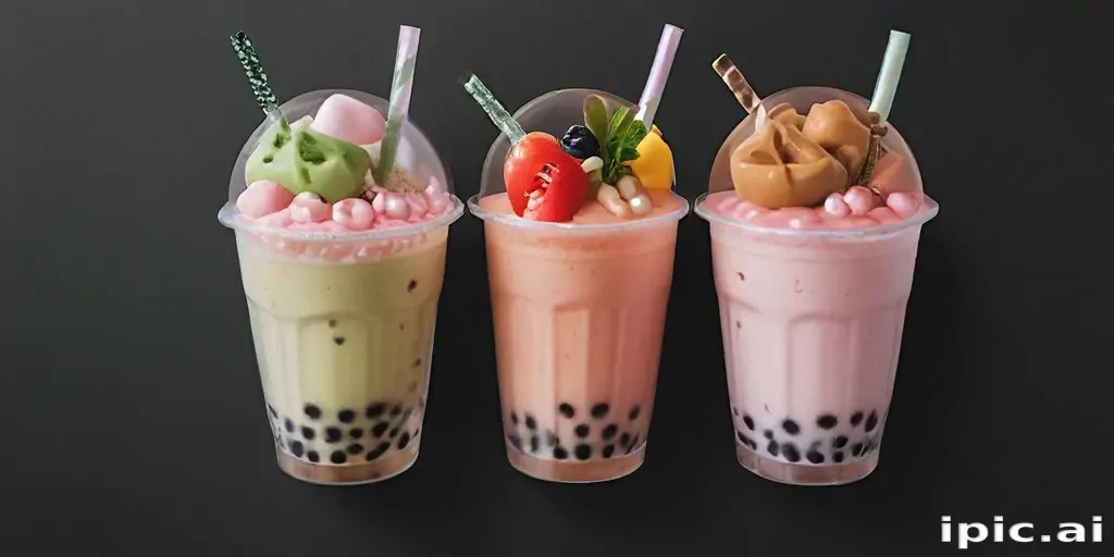 aesthetic boba tea background