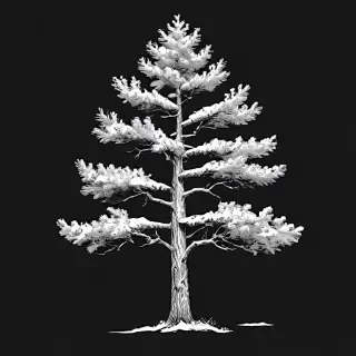 black and white pine tree clip art