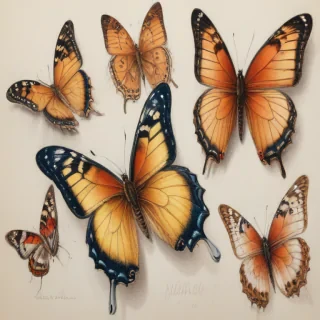 butterflies sketches