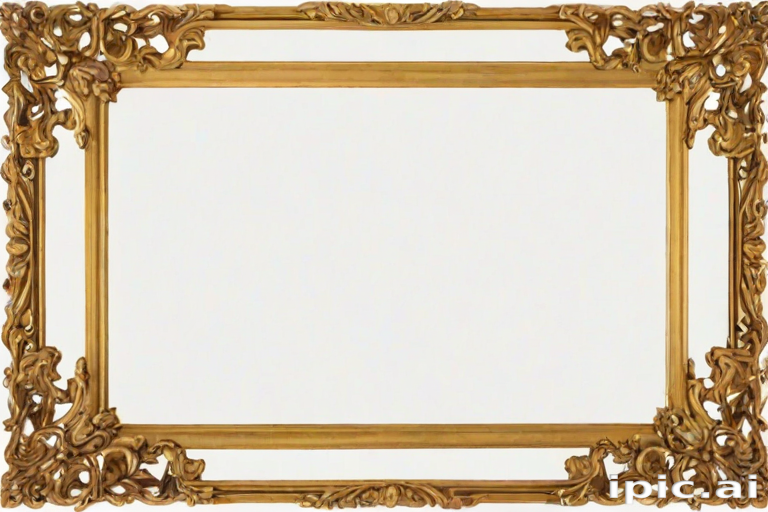 rectangle golden frame png