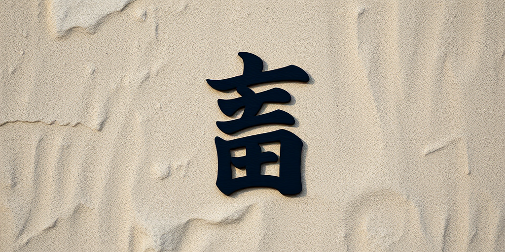 Create an artistic image featuring the Chinese character for luck in bold black against a textured stone background, captured with a DSLR camera, aperture f/2.8, ISO 100, focal length 50mm, and soft natural lighting to enhance the contrast and texture of the materials.