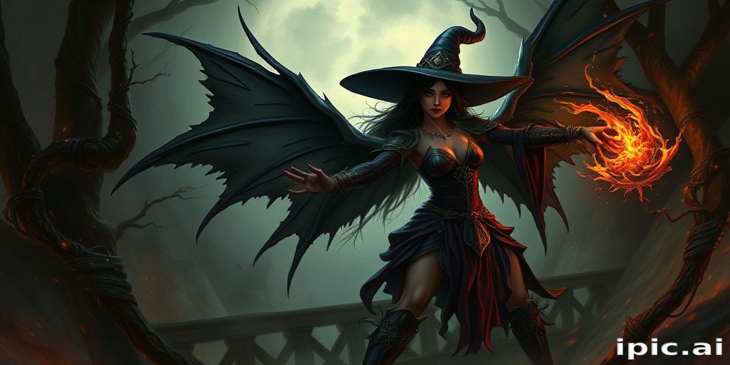 beautiful dark witch fantasy art