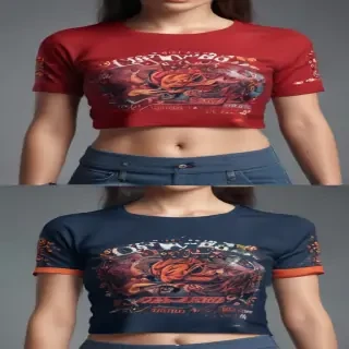 crop top shirt mockup