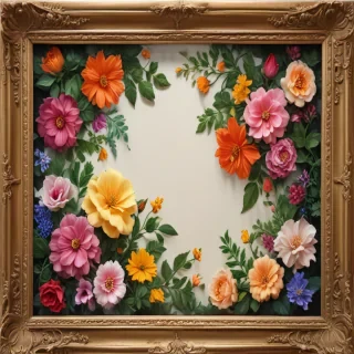 frame with flowers