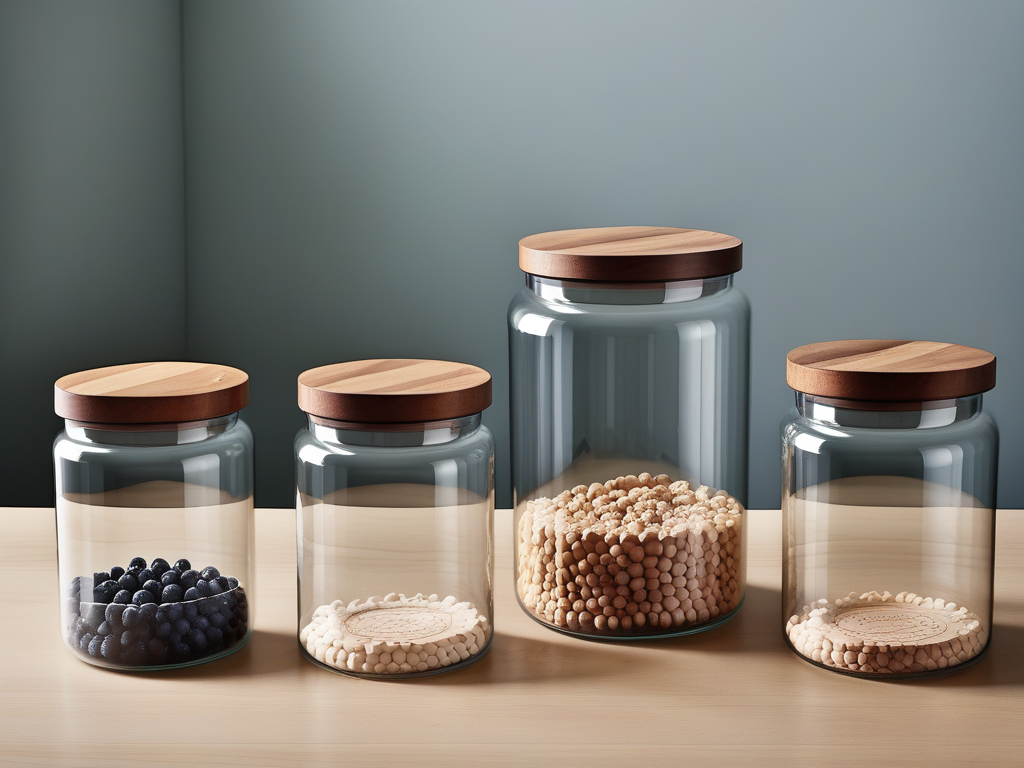 glass containers with wood lids