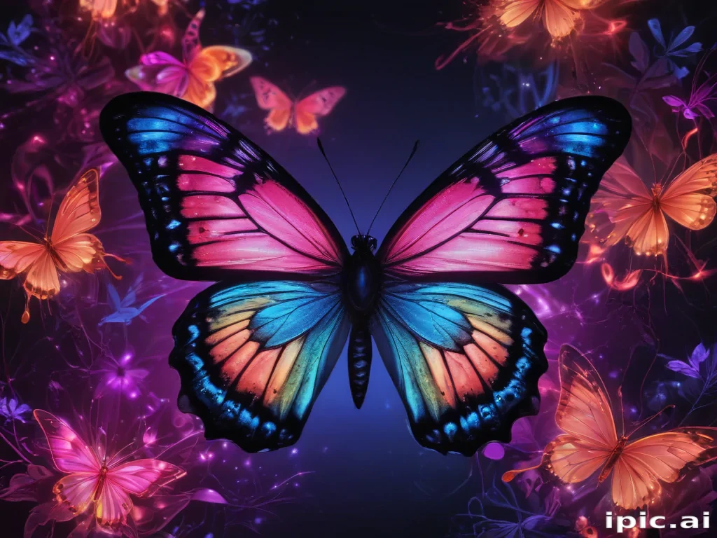 neon butterfly wallpaper