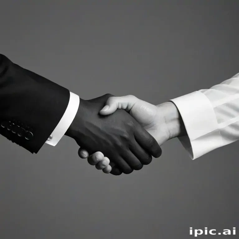 handshake black and white