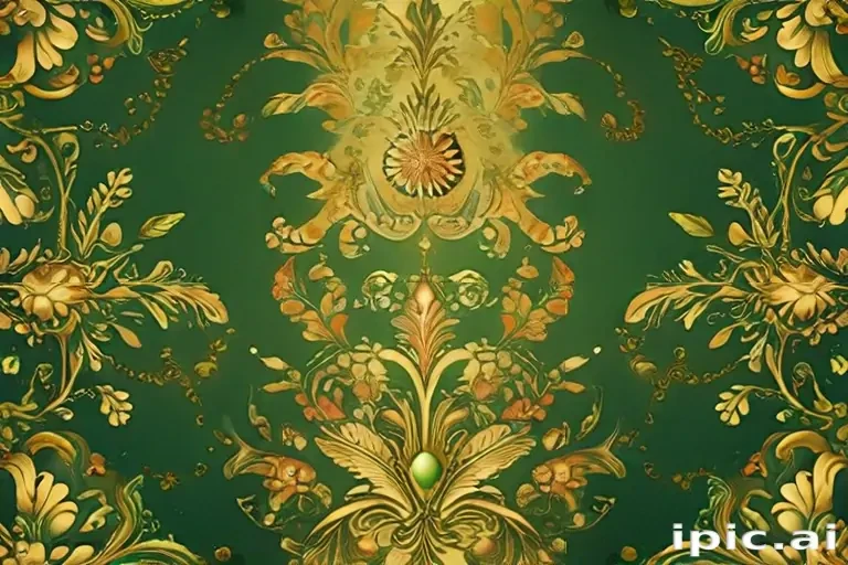 gold and green background