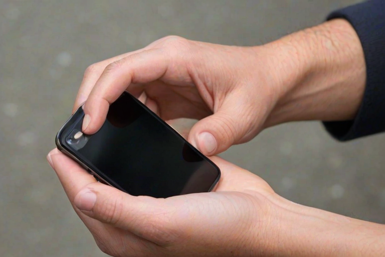 hand holding a phone