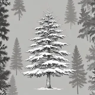 pine tree clip art black and white