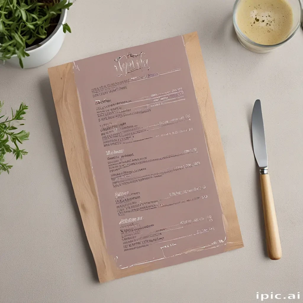 menu mock up