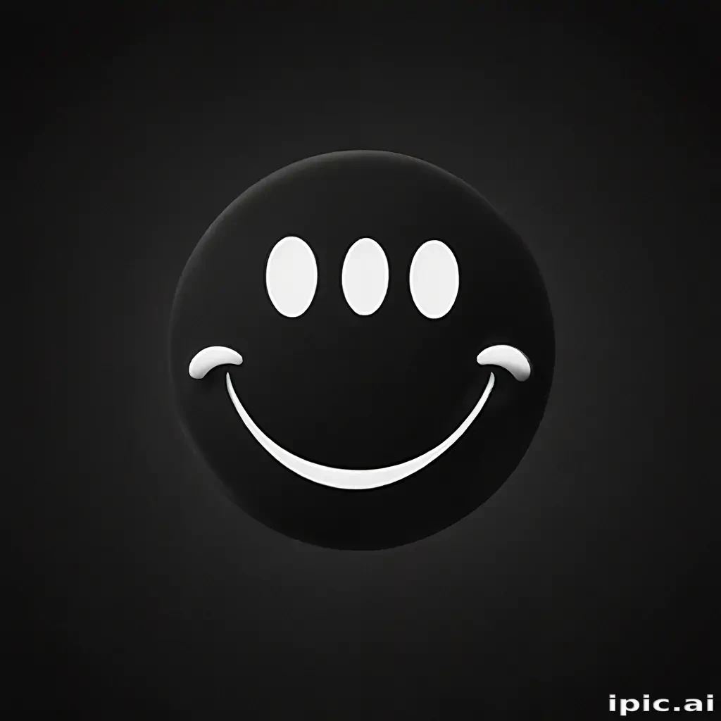 white smiley face black background