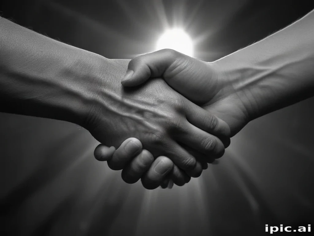 handshake black and white