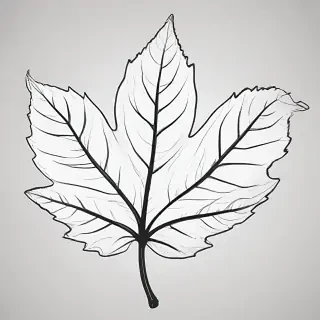 clipart of leaf black and white