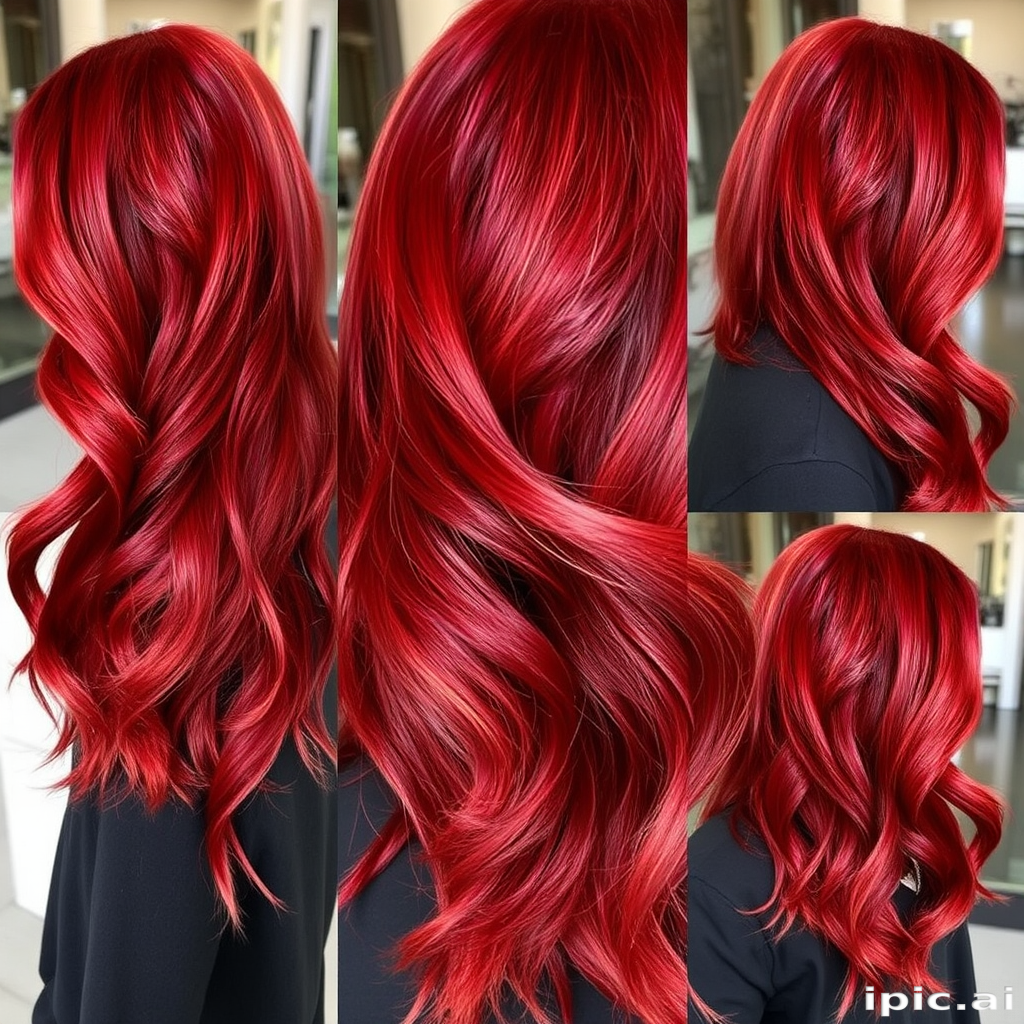 Rich mahogany red long layers with subtle auburn lowlights, the "Autumn Ember" style showcases depth and movement for a captivating appearance