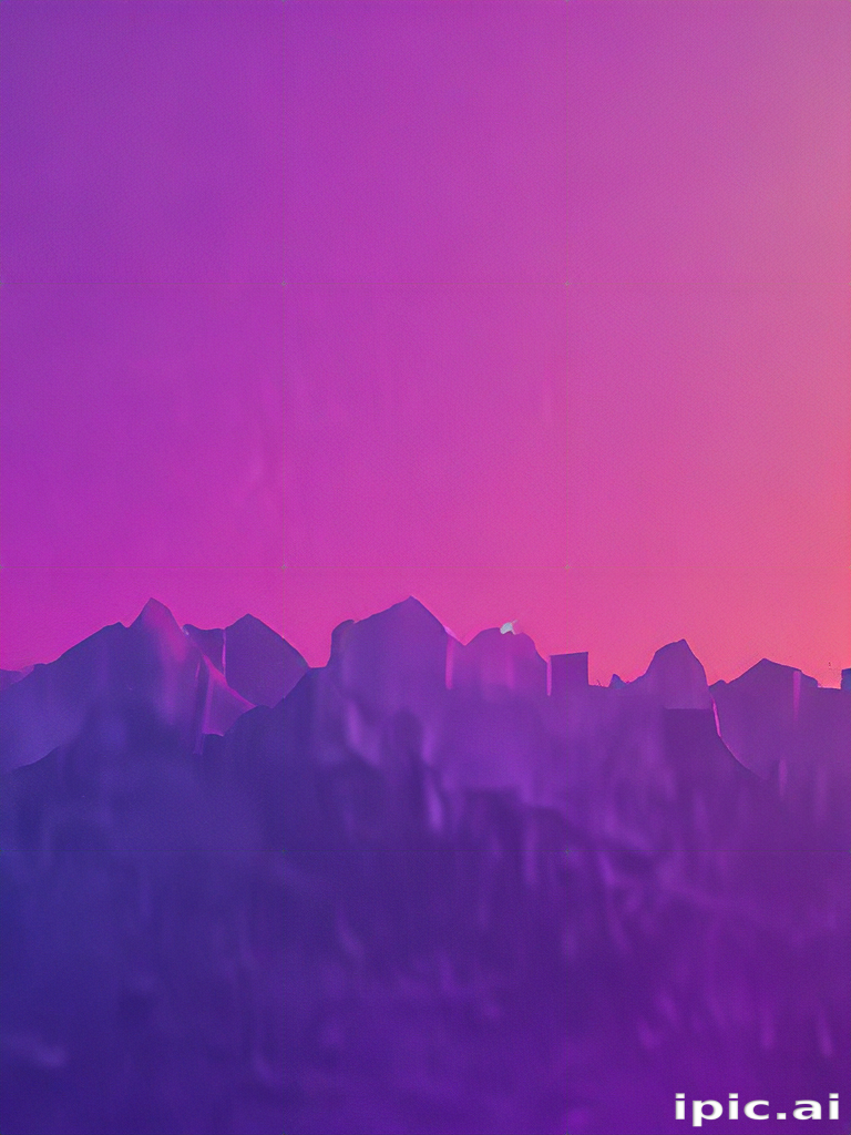 Serene Mountain Landscape Under a Dreamy Purple and Pink Sky