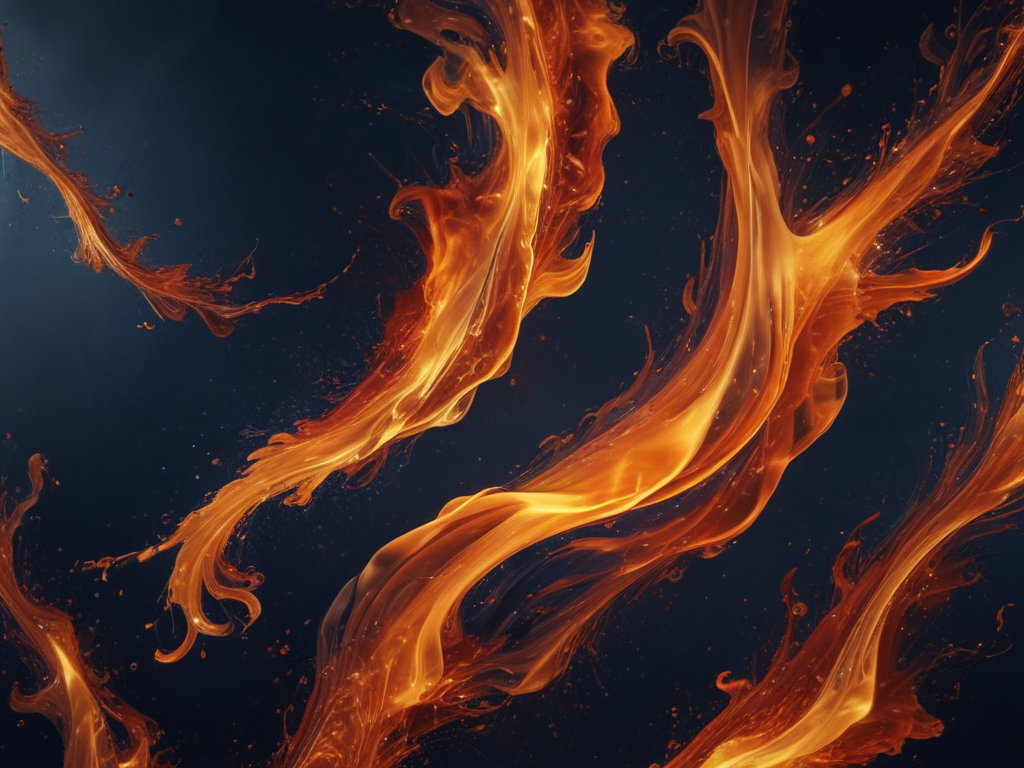 Dynamic Flames Dancing Against a Dark Background in Fiery Motion