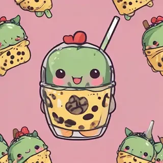 cute boba backgrounds
