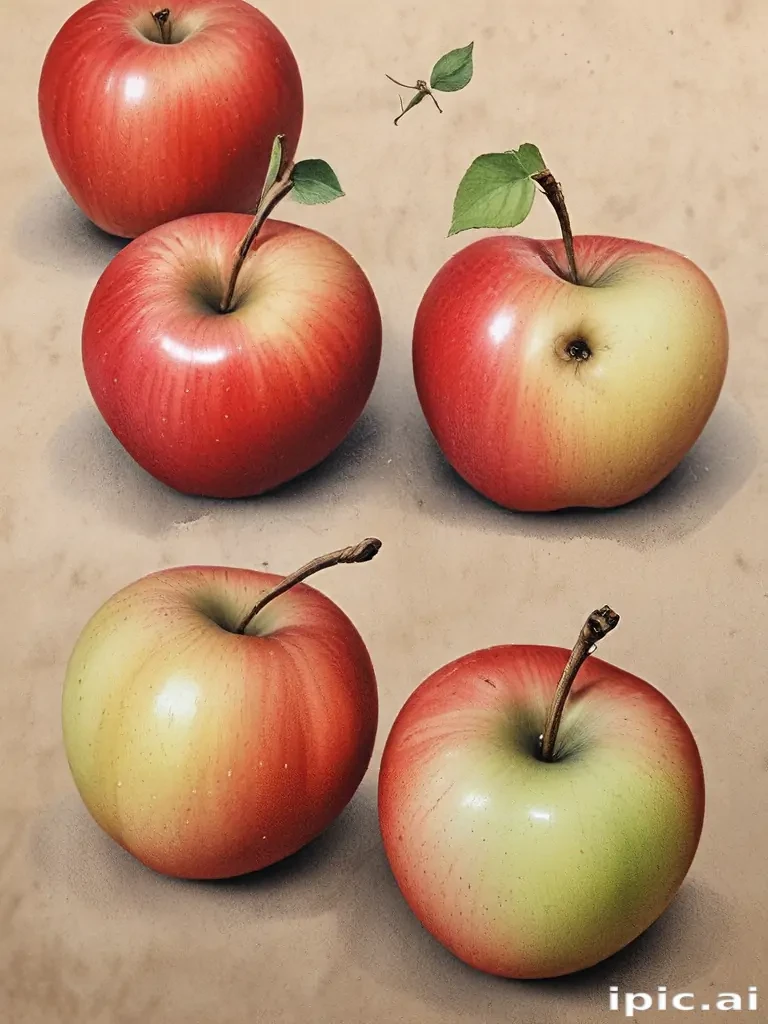 drawn apples