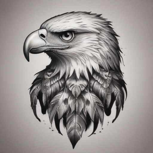 An eagle, in american traditional tattoo flash art style