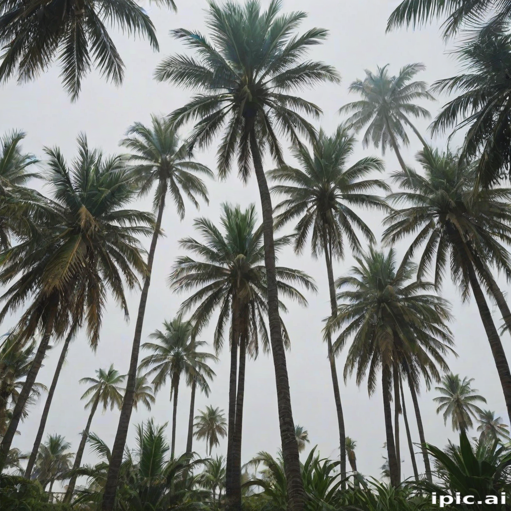 transparent palm trees