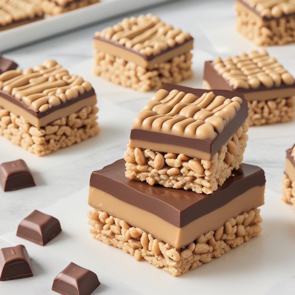 peanut butter krispies with chocolate