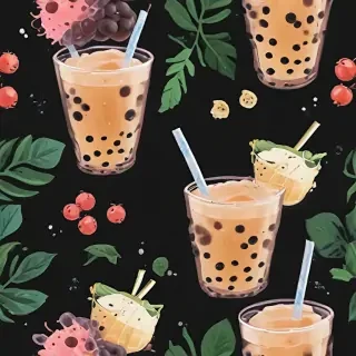 aesthetic boba tea background