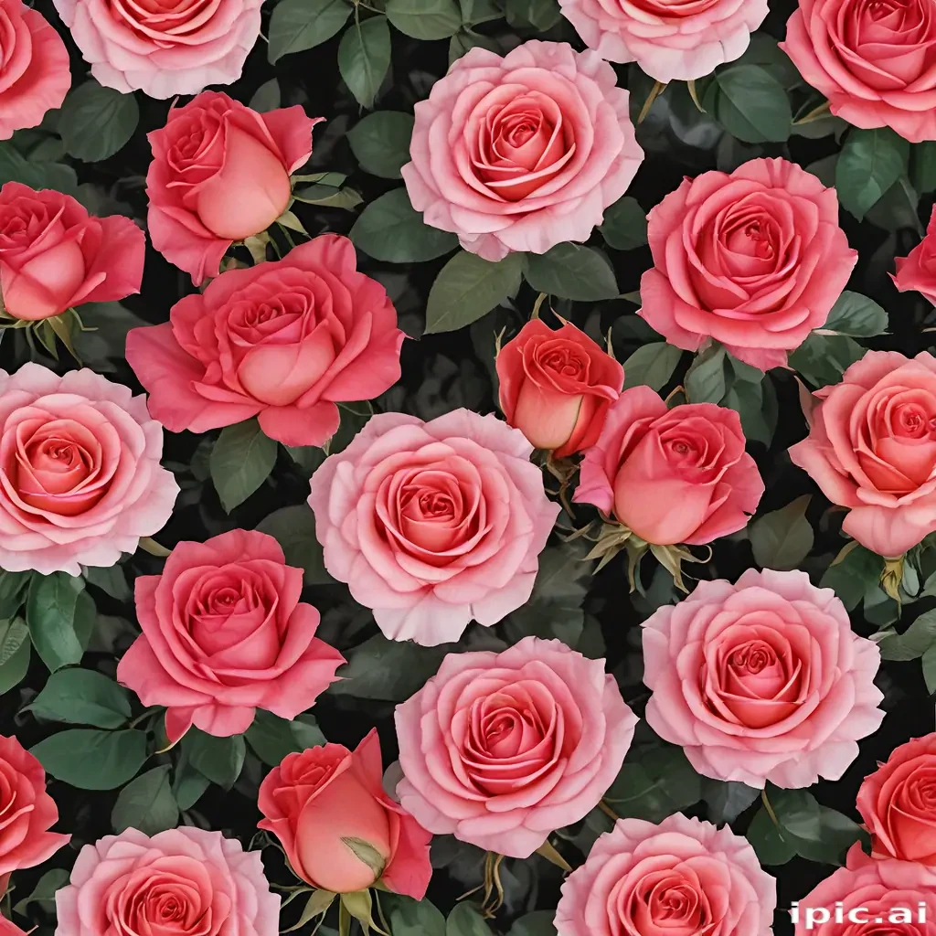 A Vibrant Display of Beautiful Pink Roses in Full Bloom.