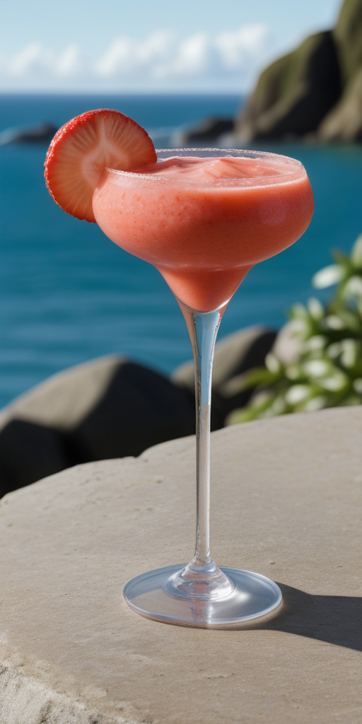 strawberry daiquiri on the rocks