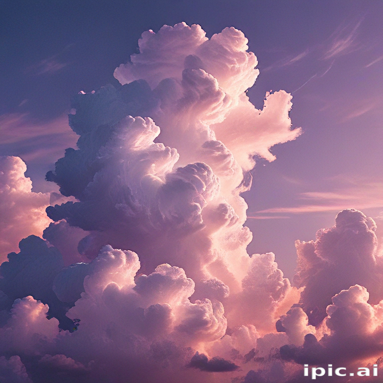 Majestic Sunset Clouds Illuminated by Soft Pink and Purple Hues