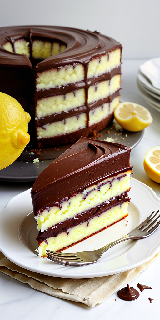 lemon cake with chocolate frosting