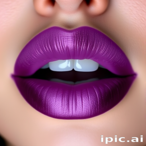 Dramatic "Ombre Twilight" lips transitioning from deep purple to lavender, expertly blended for a captivating gradient effect