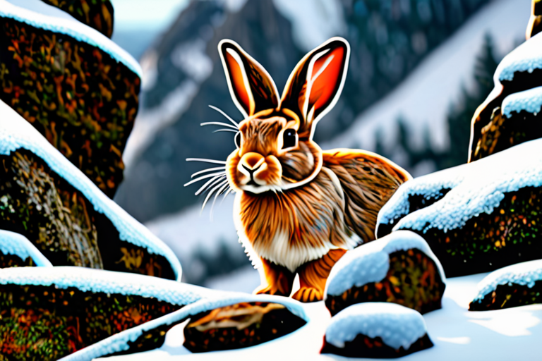 Moutnain Rabbit rabbit winter mountain realistic live