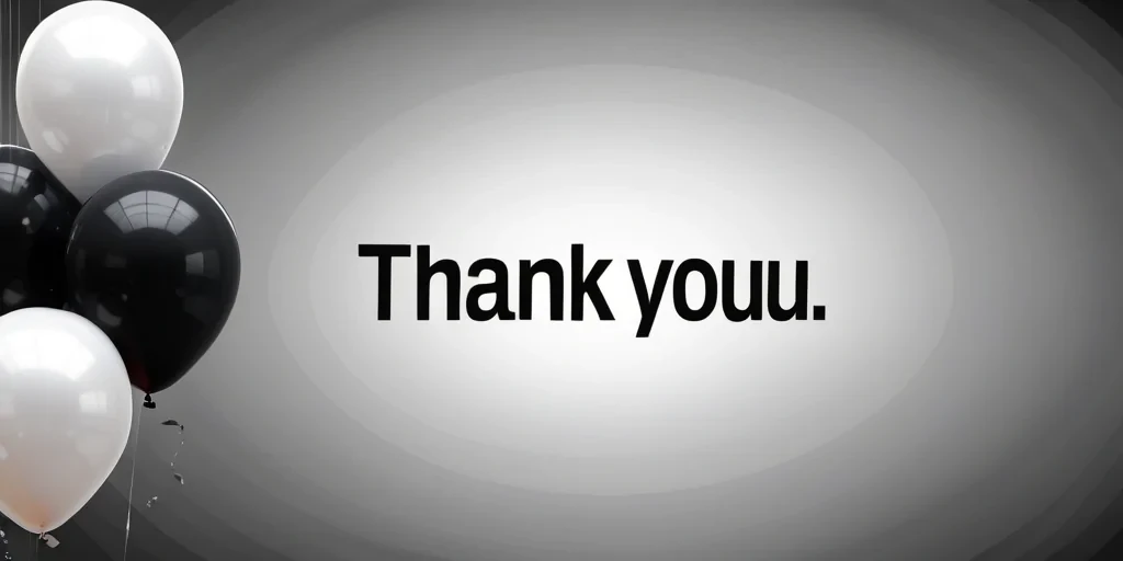 thank you black and white
