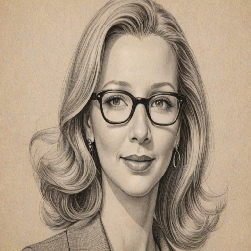 Attractive Lisa Kudrow, pencil sketch, portrait of Bewitching woman 1930s in glasses, hair style beatnik, outline, clear lines, fine lines, 8k