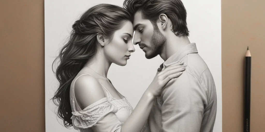 couple drawing poses
