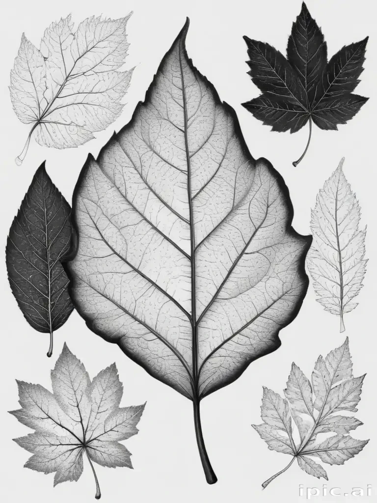 black and white leaf clip art