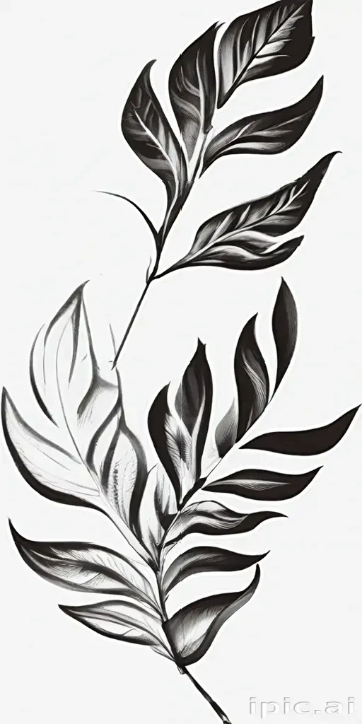 black and white leaf clip art