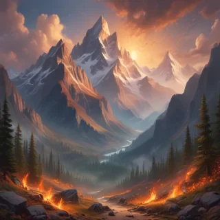 mountainous background