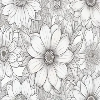floral line art