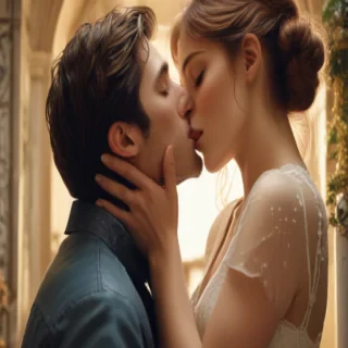 couple kissing aesthetic