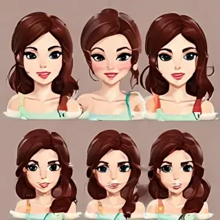 brunette cartoon characters