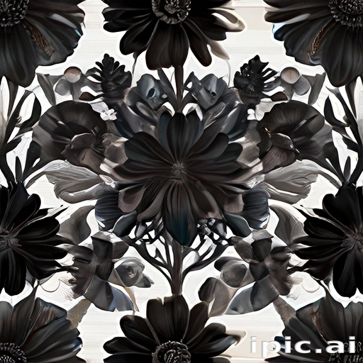 Elegant and Mysterious Black Floral Pattern with Intricate Details and ...