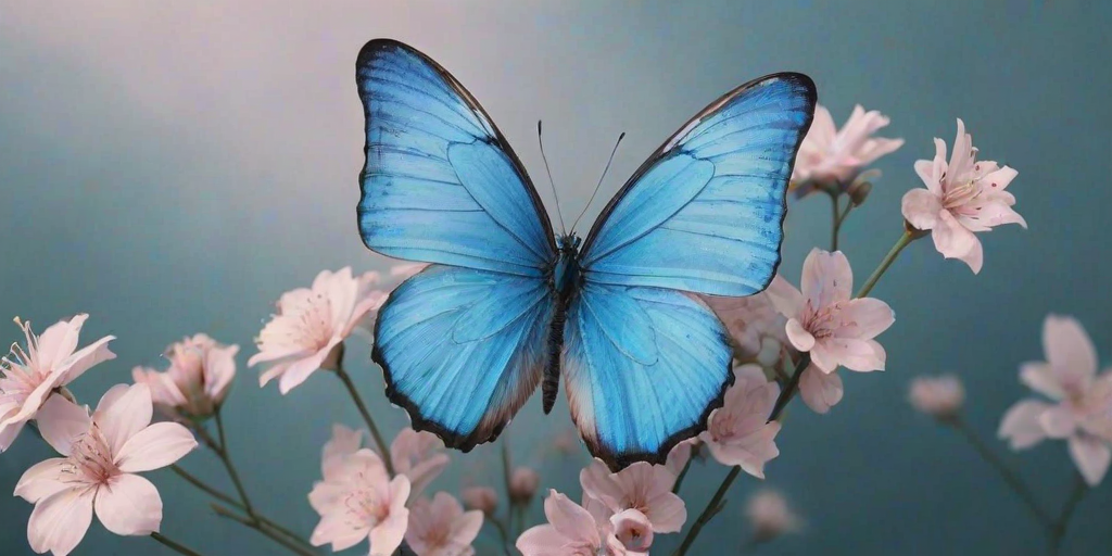 aesthetic blue butterfly