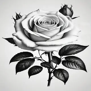 roses clipart black and white