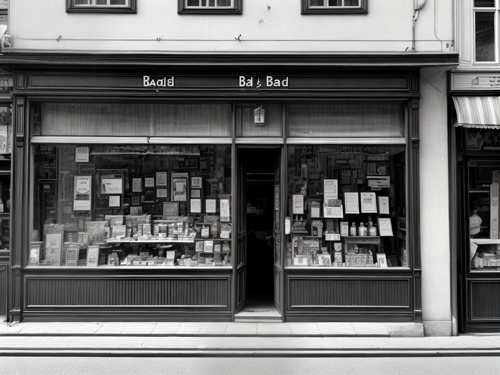 a shop with a sign board saying 