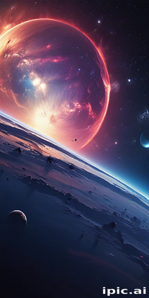 Vibrant Cosmic Landscape Featuring Planets and a Glowing Celestial Body