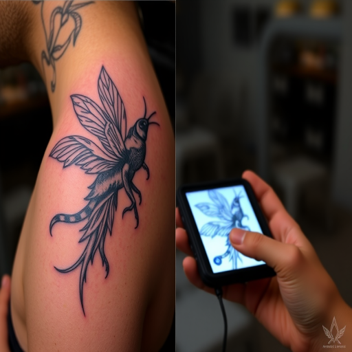 Pioneering augmented reality tattoo called "Living Canvas" incorporating specialized ink and smartphone technology to display animated elements when viewed through a dedicated app static linework serves as